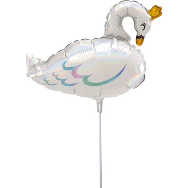 Swan Iridescent Mini Shape Balloon 30x22cm