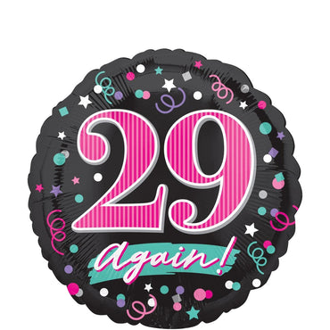 29 "Again" Foil Balloon 45cm Balloons & Streamers - Party Centre