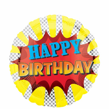 Super Hero Birthday Foil Balloon 45cm Balloons & Streamers - Party Centre