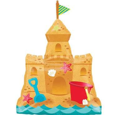 Sandcastle with Pail & Shovel Foil Balloon 55x76cm Balloons & Streamers - Party Centre