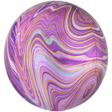 Purple Marblez Orbz Balloon 38x40cm Balloons & Streamers - Party Centre