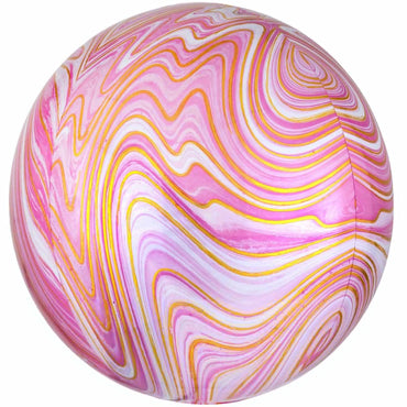 Pink Marblez Orbz Balloon 38x40cm Balloons & Streamers - Party Centre