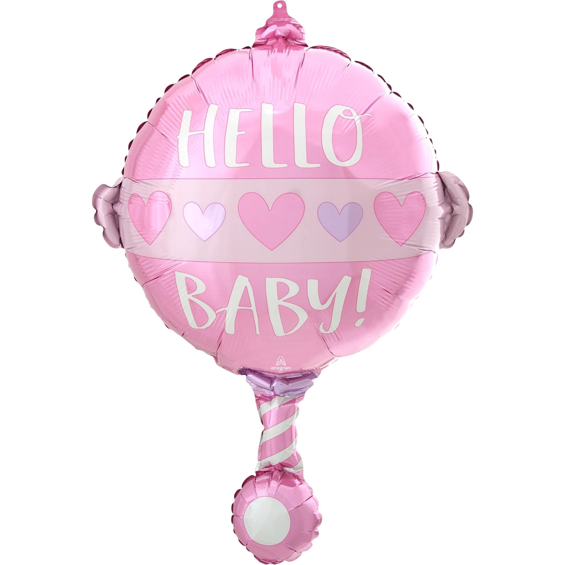 Baby Girl Rattle Standard Shape 43x60cm Balloons & Streamers - Party Centre