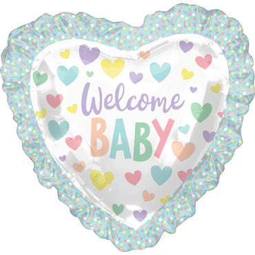 Baby Ruffle Heart SuperShape Balloon 71cm Balloons & Streamers - Party Centre