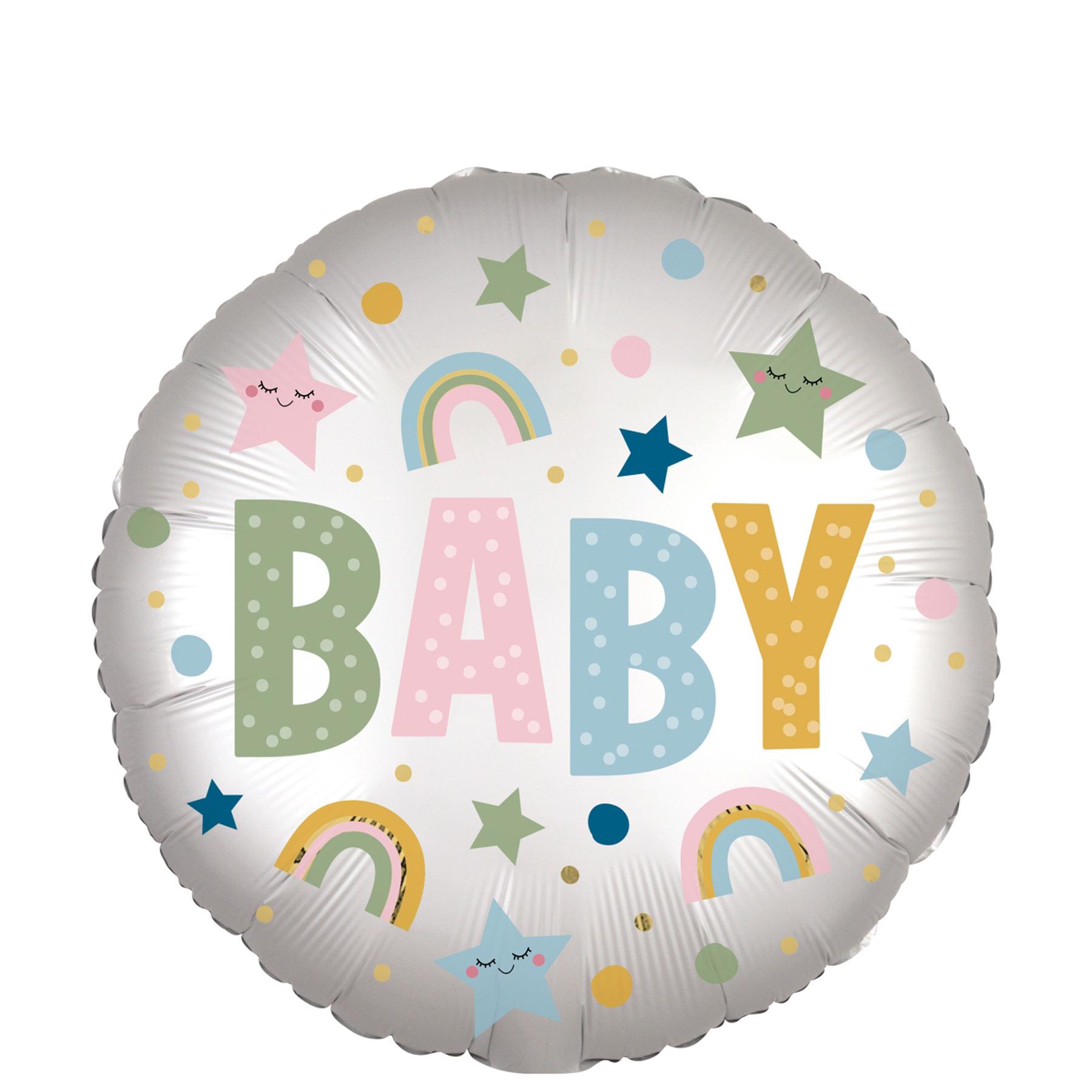 Baby Natural Satin Foil Balloon 45cm Balloons & Streamers - Party Centre