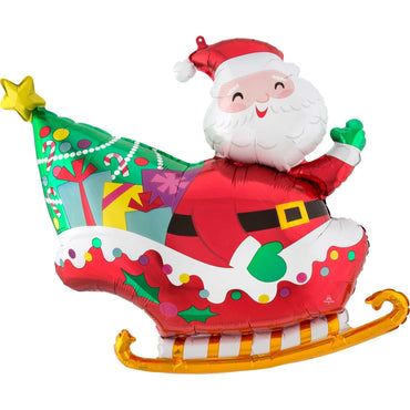Santa's Sleigh SuperShape Balloon 76x71cm Balloons & Streamers - Party Centre