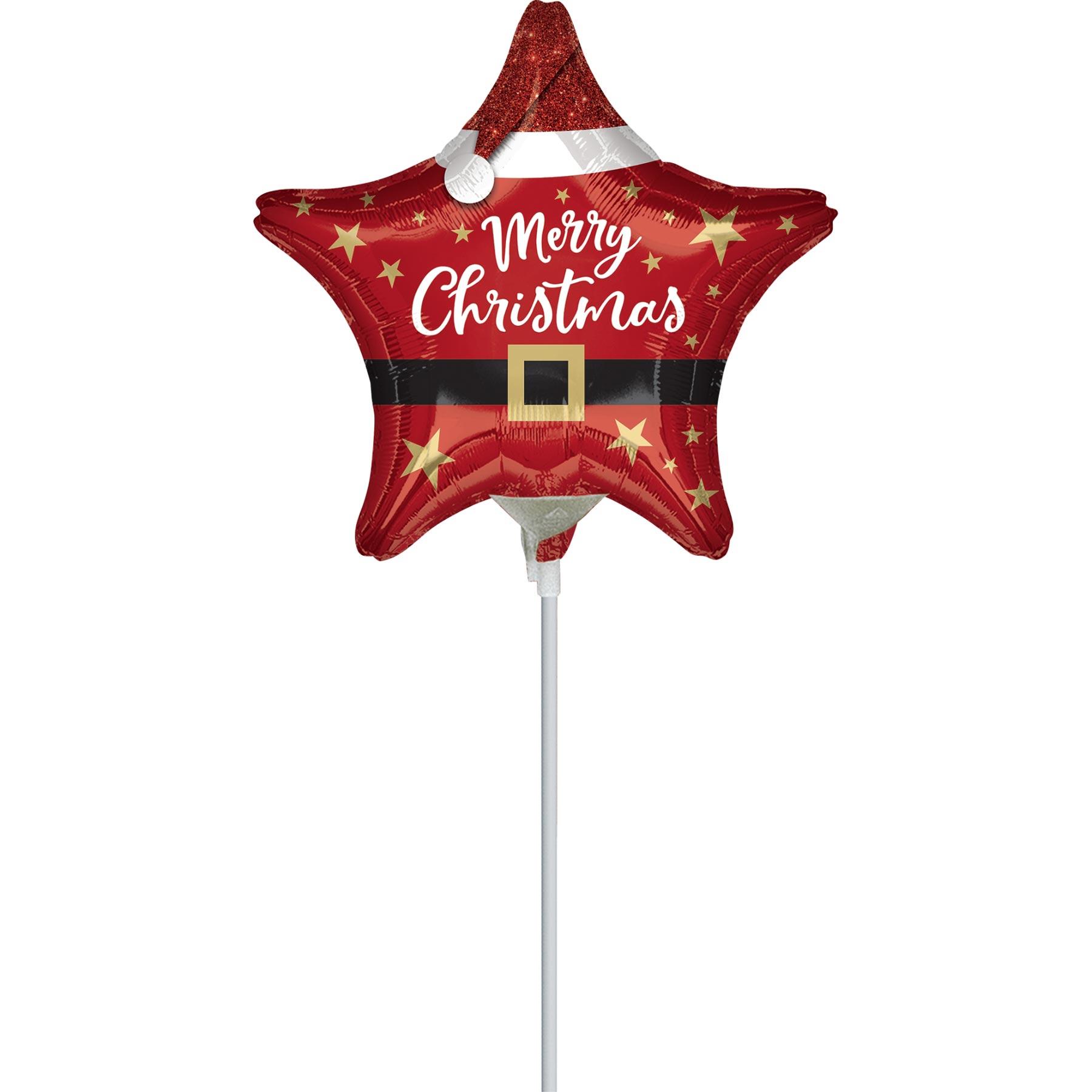 Santa Christmas Star Mini Shape Balloon 23cm Balloons & Streamers - Party Centre