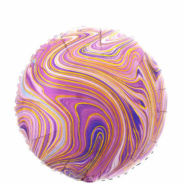 Purple Circle Marblez Foil Balloon 45cm Balloons & Streamers - Party Centre