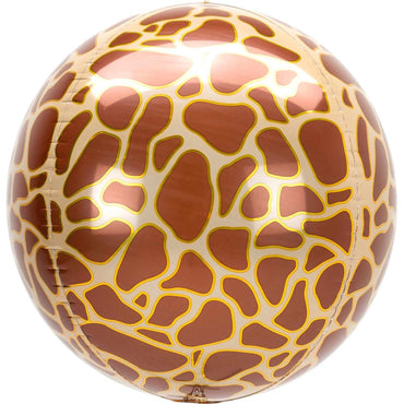 Giraffe Print Orbz Balloon 38x40cm Balloons & Streamers - Party Centre