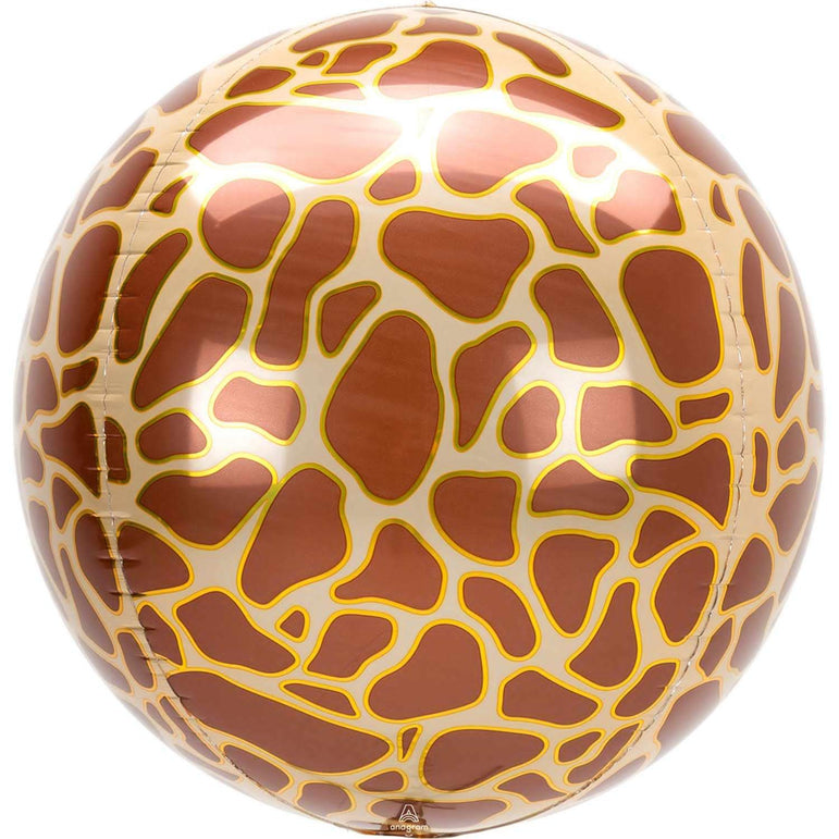 Giraffe Print Orbz Balloon 38x40cm Balloons & Streamers - Party Centre