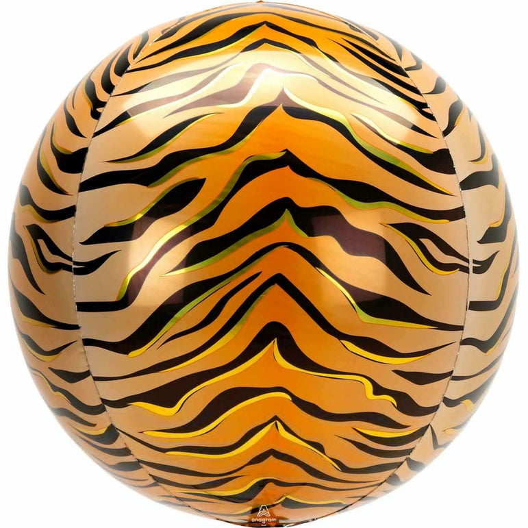 Tiger Print Orbz Balloon 38x40cm Balloons & Streamers - Party Centre