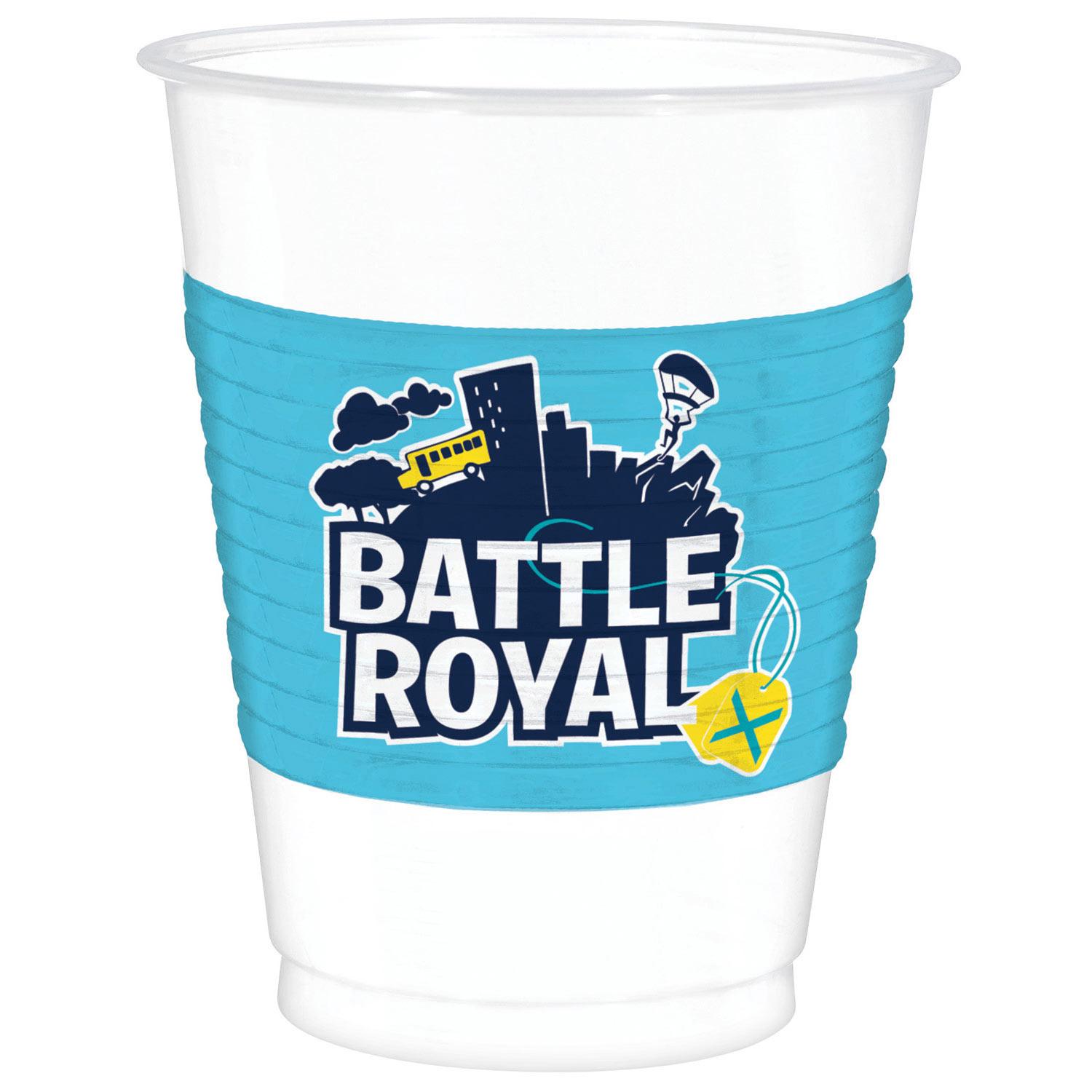 Battle Royal Plastic Cups 16oz, 8pcs Printed Tableware - Party Centre