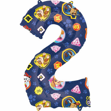 Paw Patrol Number 2 SuperShape Balloon 55x83cm Balloons & Streamers - Party Centre