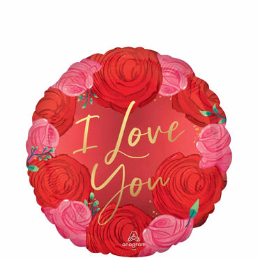 Circled in Rose Satin Foil Balloon 45cm Balloons & Streamers - Party Centre