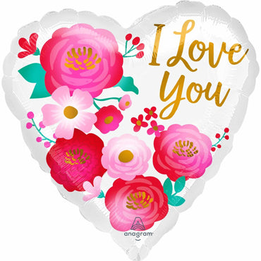 Love You Ombre Flowes Jumbo Foil Balloon Balloons & Streamers - Party Centre