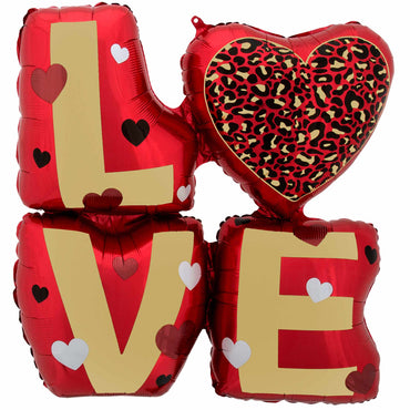 Love Animal Print SuperShape Foil Balloon 68x73cm