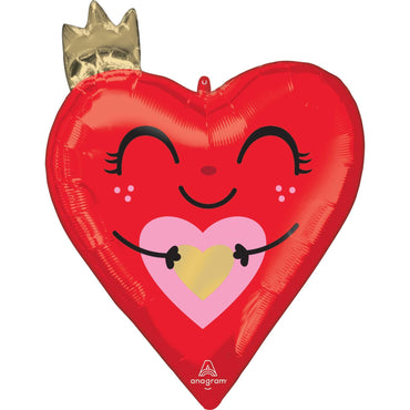 Queen of My Heart SuperShape Balloon 48x66cm Balloons & Streamers - Party Centre