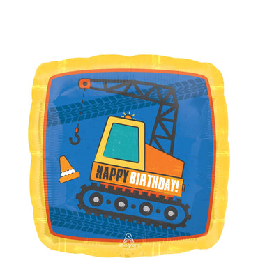 Happy Birthday Construction Foil Balloon 45x45cm