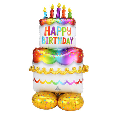 Birthday Cake AirLoonz Large Foil Balloon 68x134cm Balloons & Streamers - Party Centre