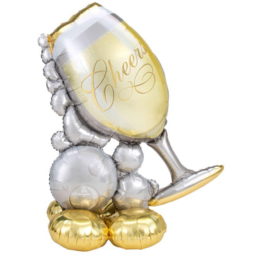 Bubbly Wine Glass AirLoonz Foil Balloonz 104x129cm Balloons & Streamers - Party Centre