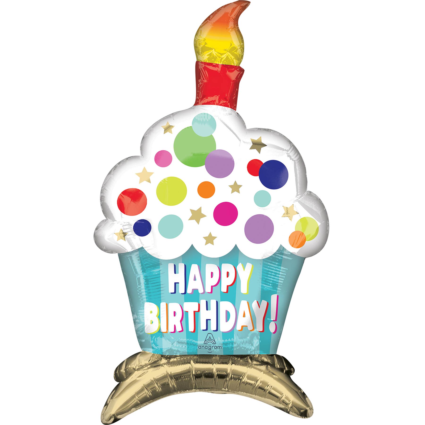 Happy Birthday Cupcake Foil Balloon 38x60cm