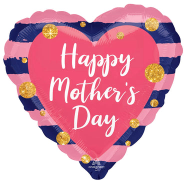 Navy & Pink Happy Mother's Day Foil Balloon 45cm