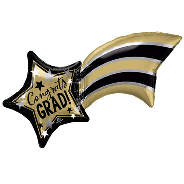 Gold, Silver, Black Grad Shooting Star Supershape 68cm x 55cm