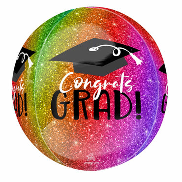 Grad Sparkle Ombree Orbz Foil Balloon 38cmx40cm