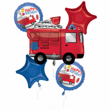 First Responder Happy Birthday Balloon Bouquet 5pcs