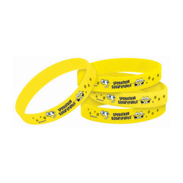 SpongeBob Squarepants Rubber Bracelet Favors 4pcs Party Favors - Party Centre