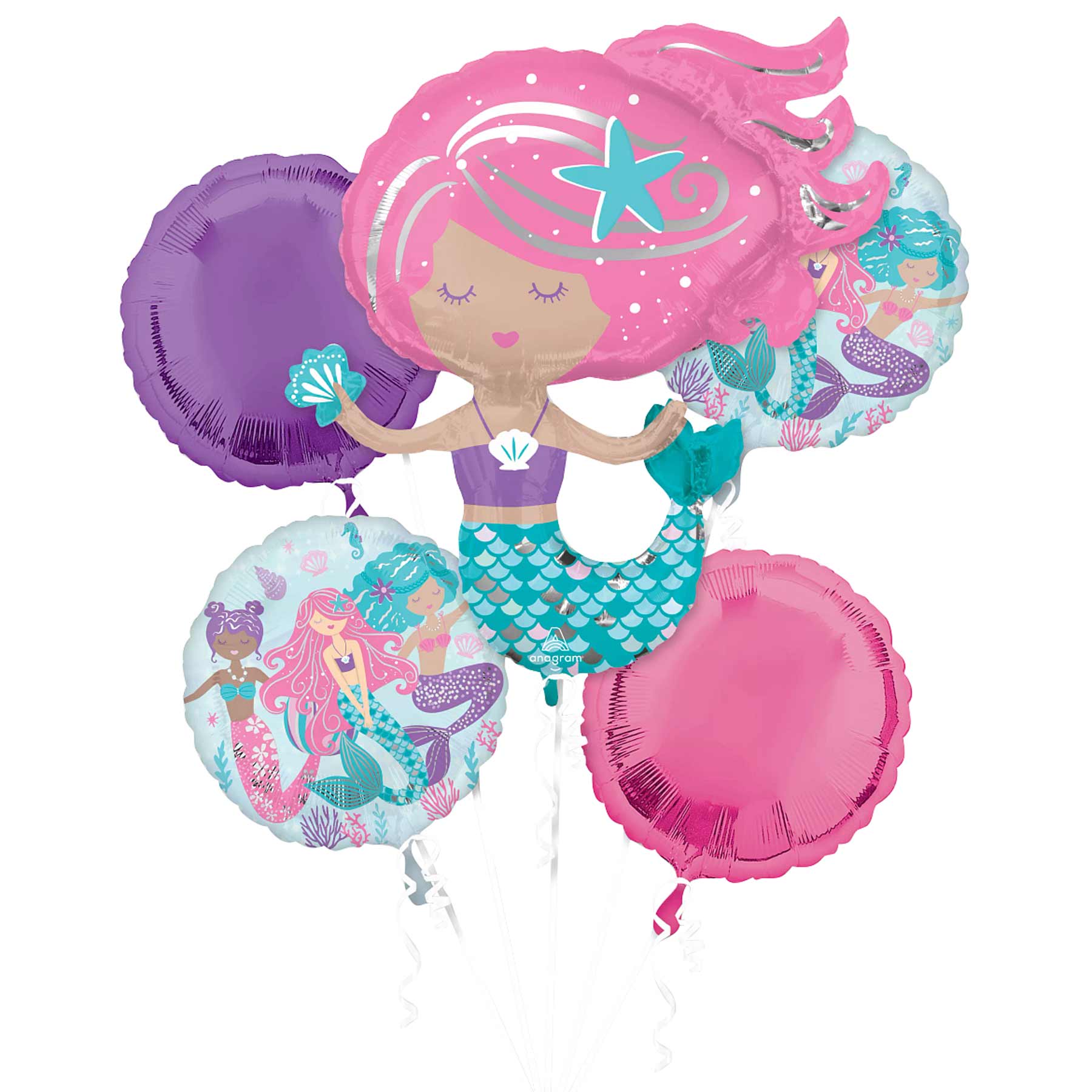 Shimmering Mermaid Balloon Bouquet 5pcs