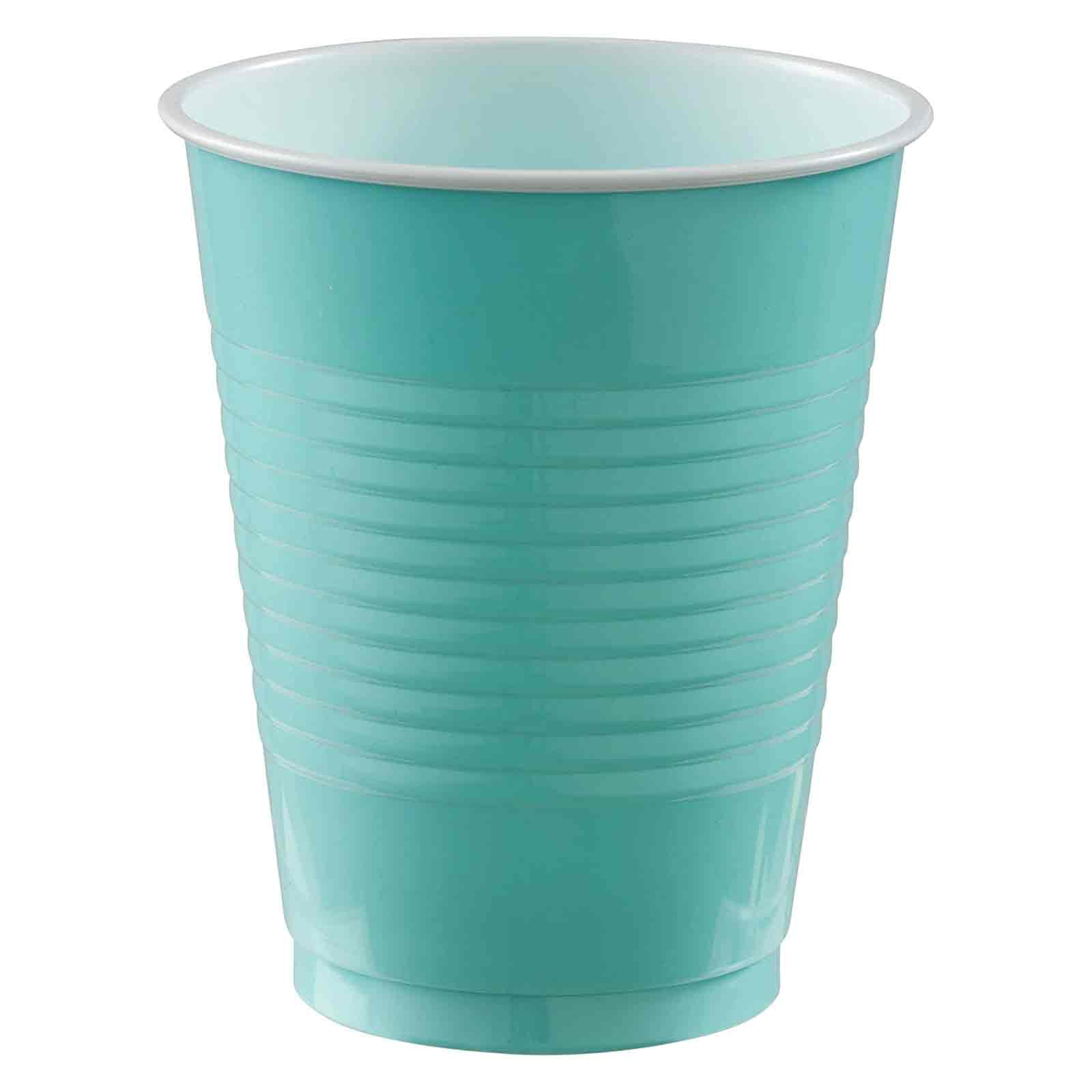 Robins Egg Blue Plastic Cups 18oz, 20pcs