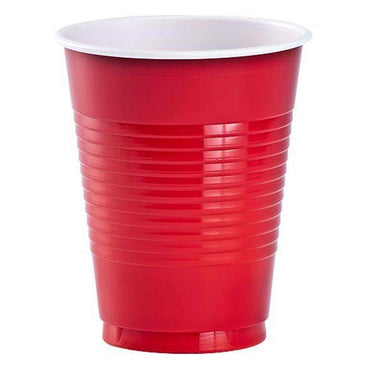 Apple Red Plastic Cups 18oz, 20pcs