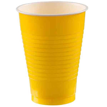 Yellow Sunshine Plastic Cups 12oz, 20pcs