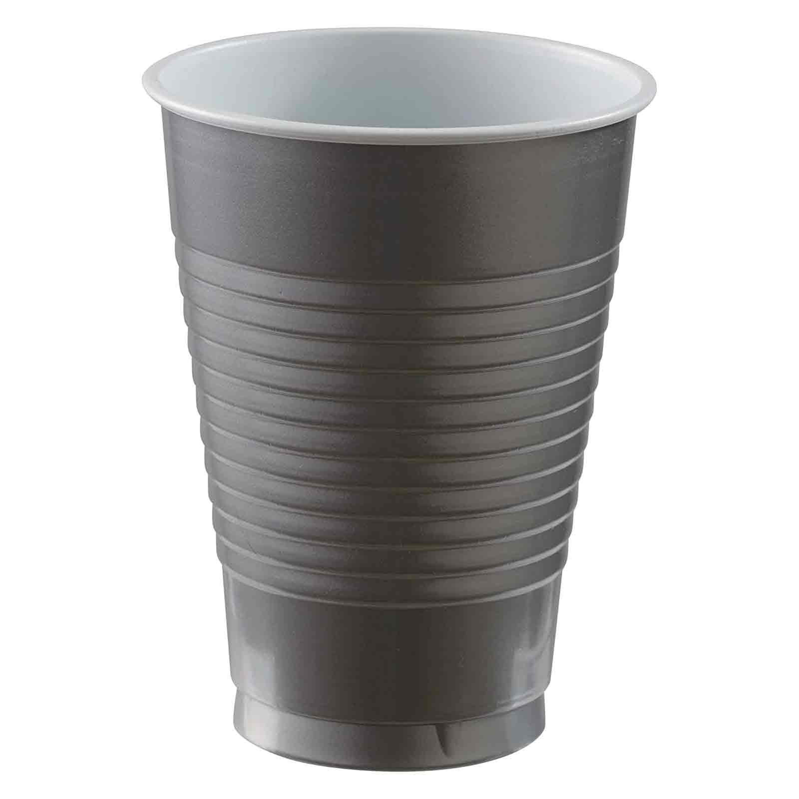 Silver Plastic Cups 12oz, 20pcs
