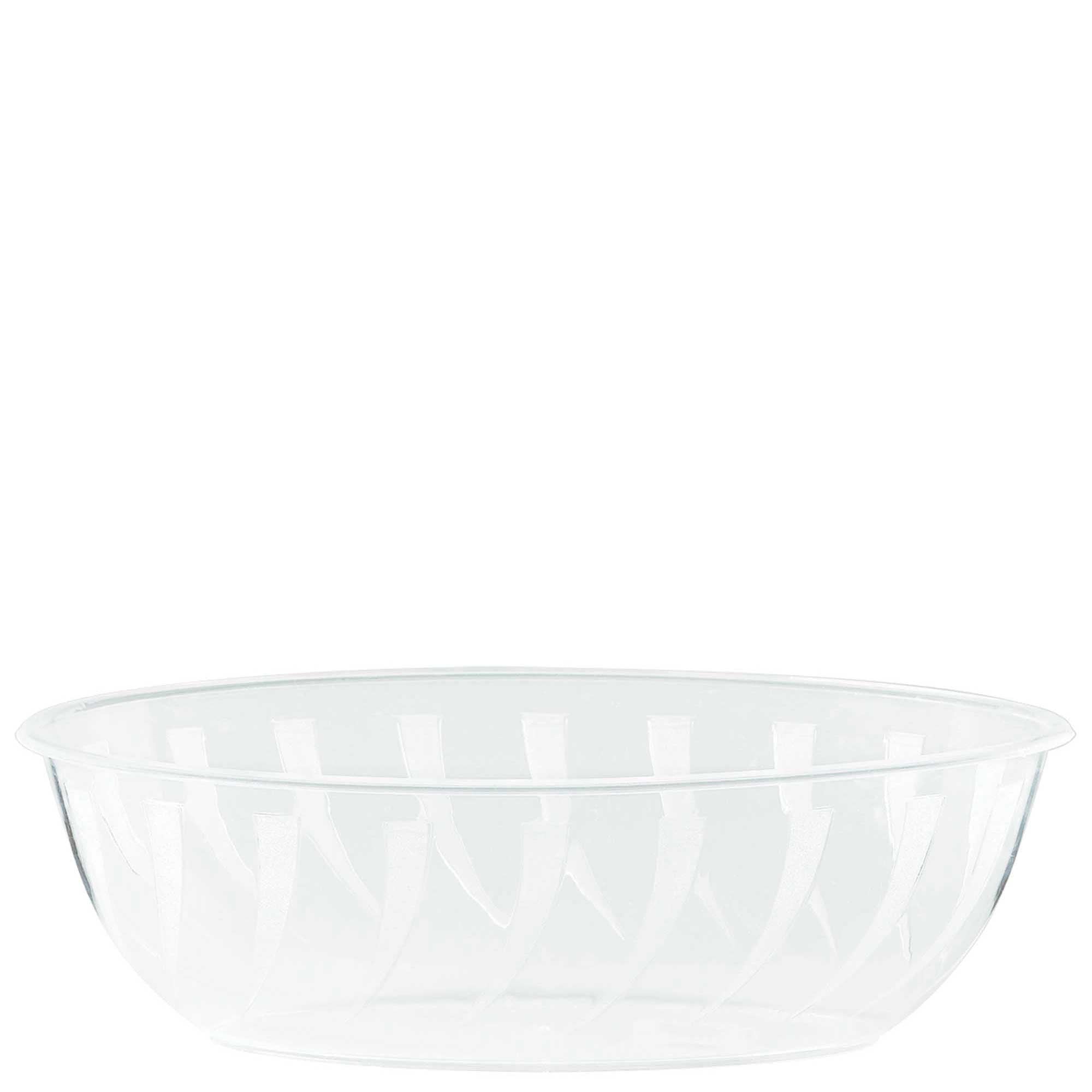 Clear Swirl Bowl 2.3qt Solid Tableware - Party Centre
