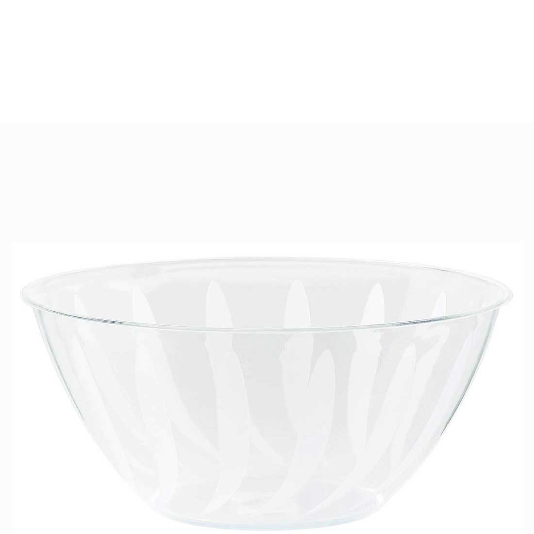 Clear Swirl Bowl 2qt Solid Tableware - Party Centre