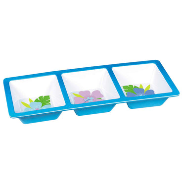 Floral Paradise Cool 3-Section Dish Solid Tableware - Party Centre