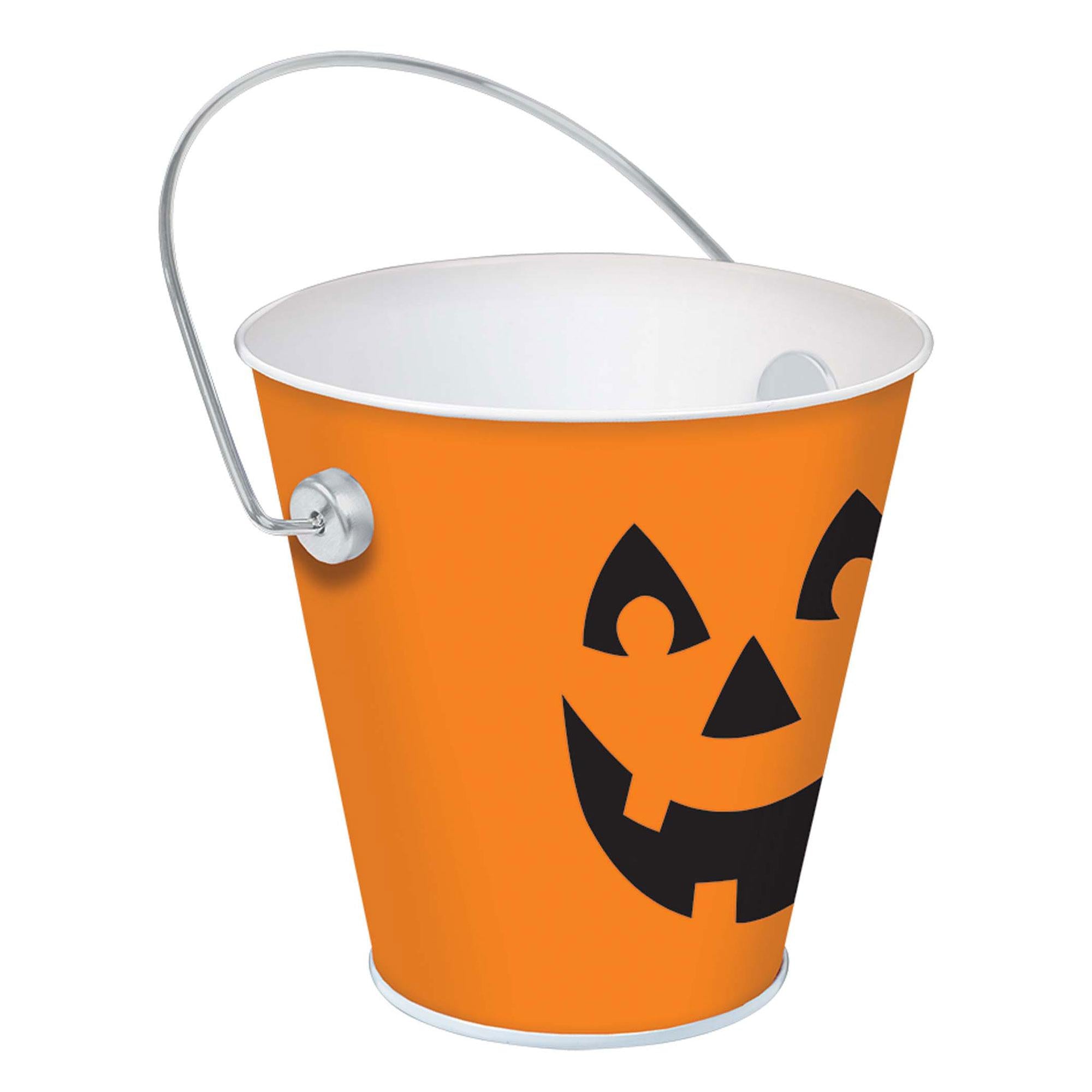 Jack-O-Lantern Metal Bucket 4.50in x 4.50in Favours - Party Centre