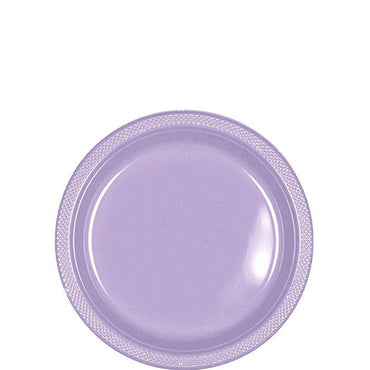 Lavender Plastic Plates 7in, 20pcs Solid Tableware - Party Centre