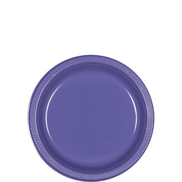 New Purple Dessert Plates 7in, 20pcs Solid Tableware - Party Centre