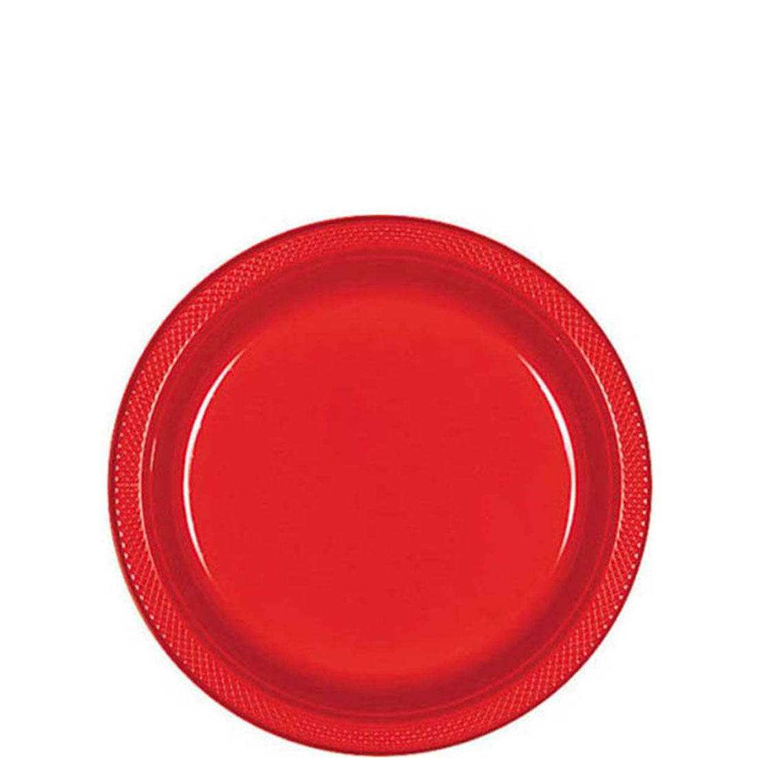 Apple Red Plastic Plates 7in , 20pcs Solid Tableware - Party Centre