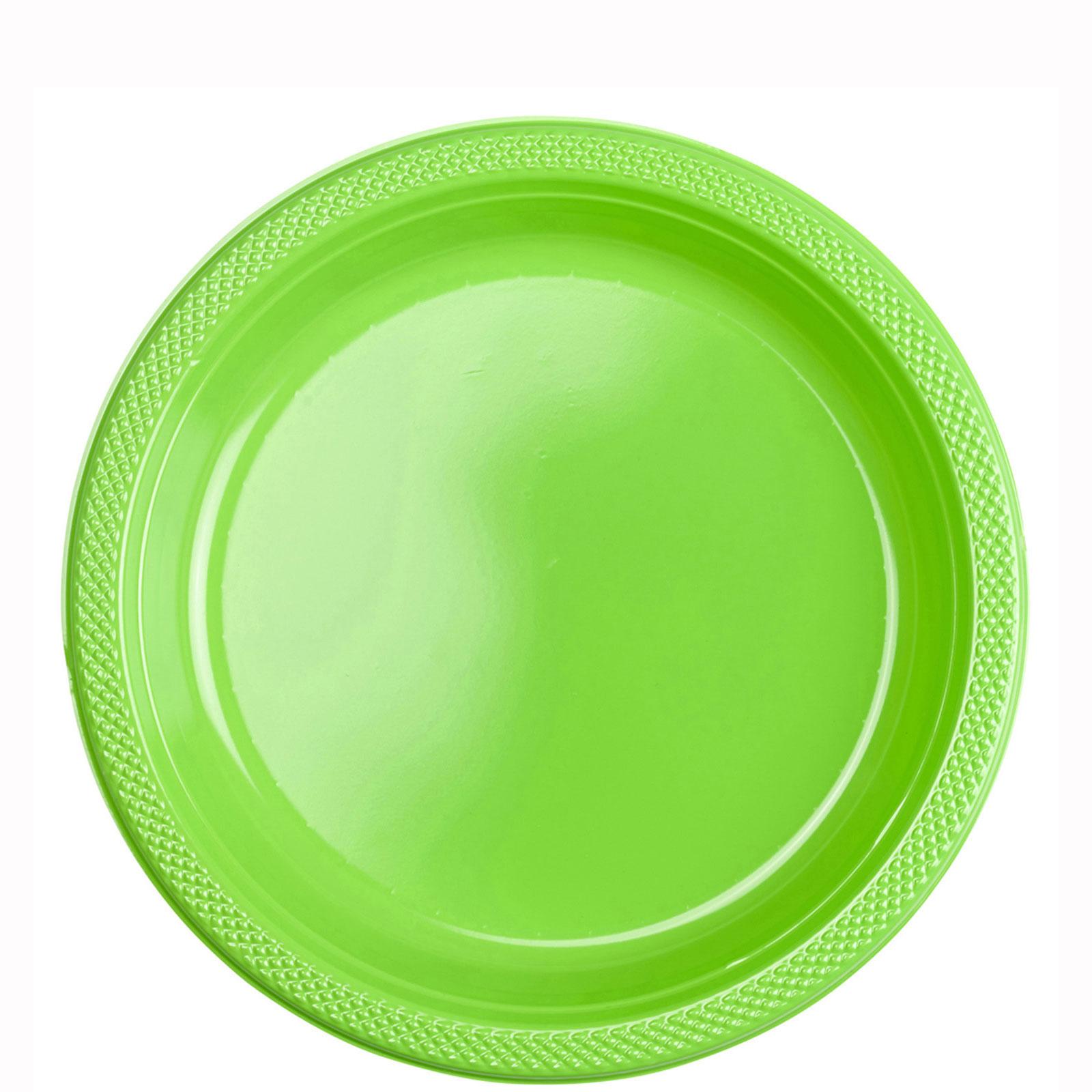 Kiwi Plastic Plates 9in, 20pcs Solid Tableware - Party Centre