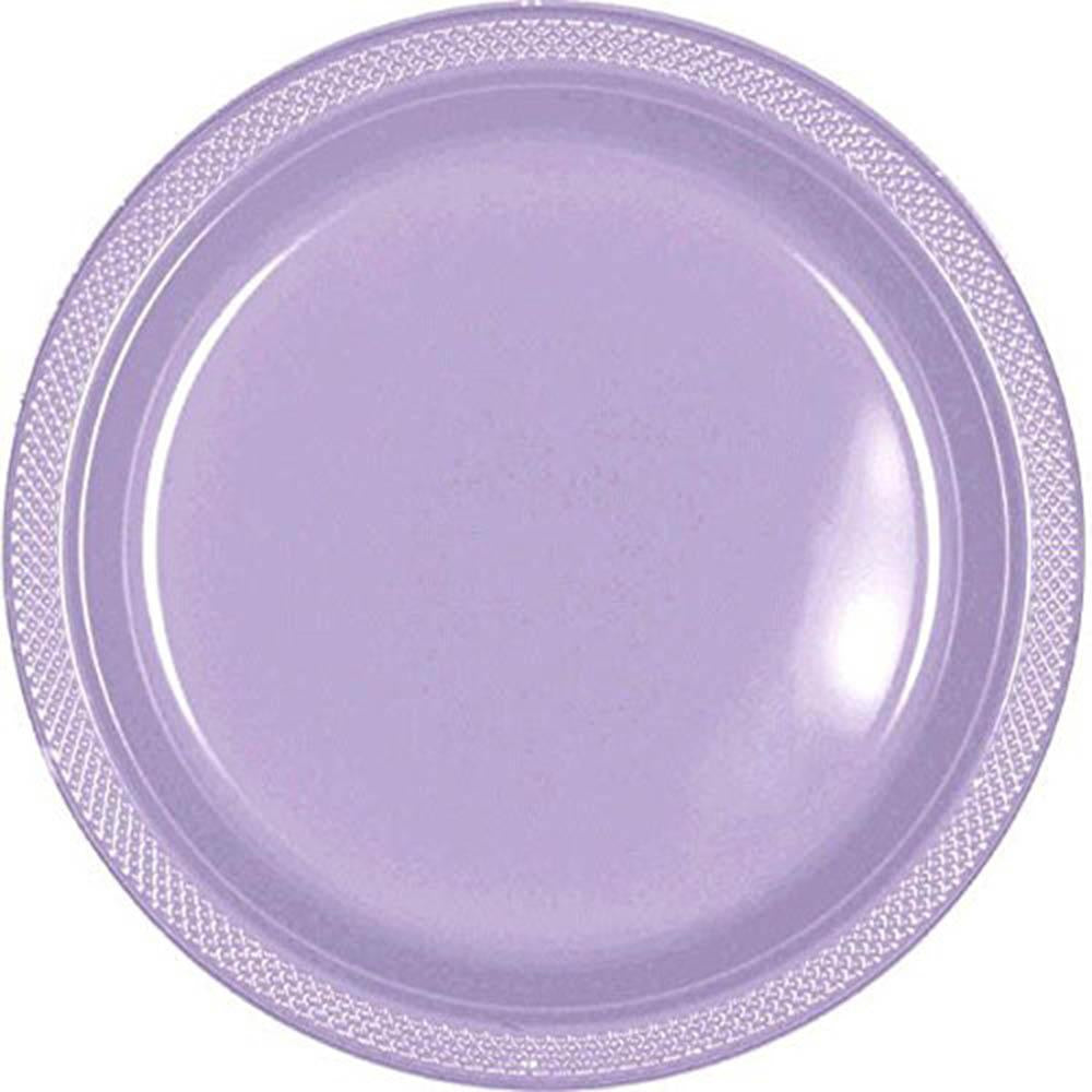 Lavender Plastic Plates 10.25in, 20pcs Solid Tableware - Party Centre