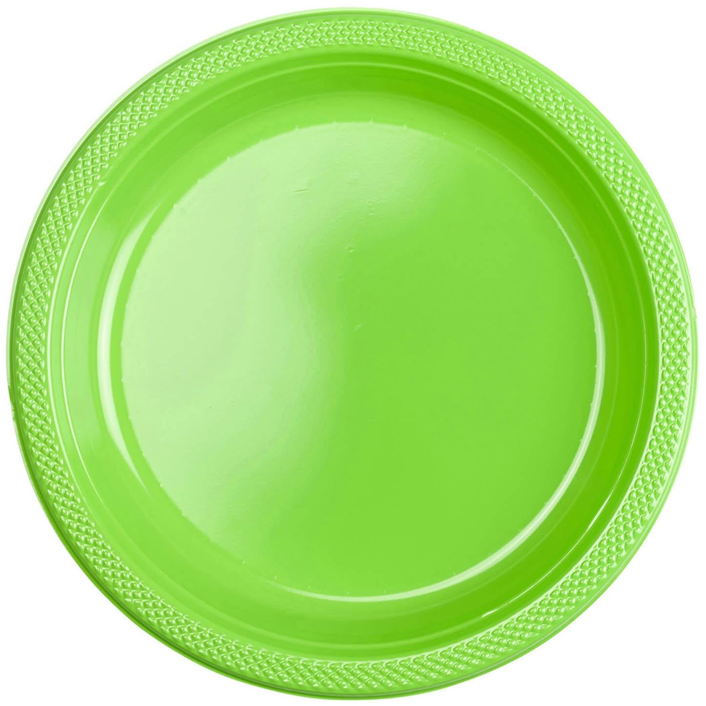 Kiwi Plastic Plates 10.25in, 20pcs Solid Tableware - Party Centre