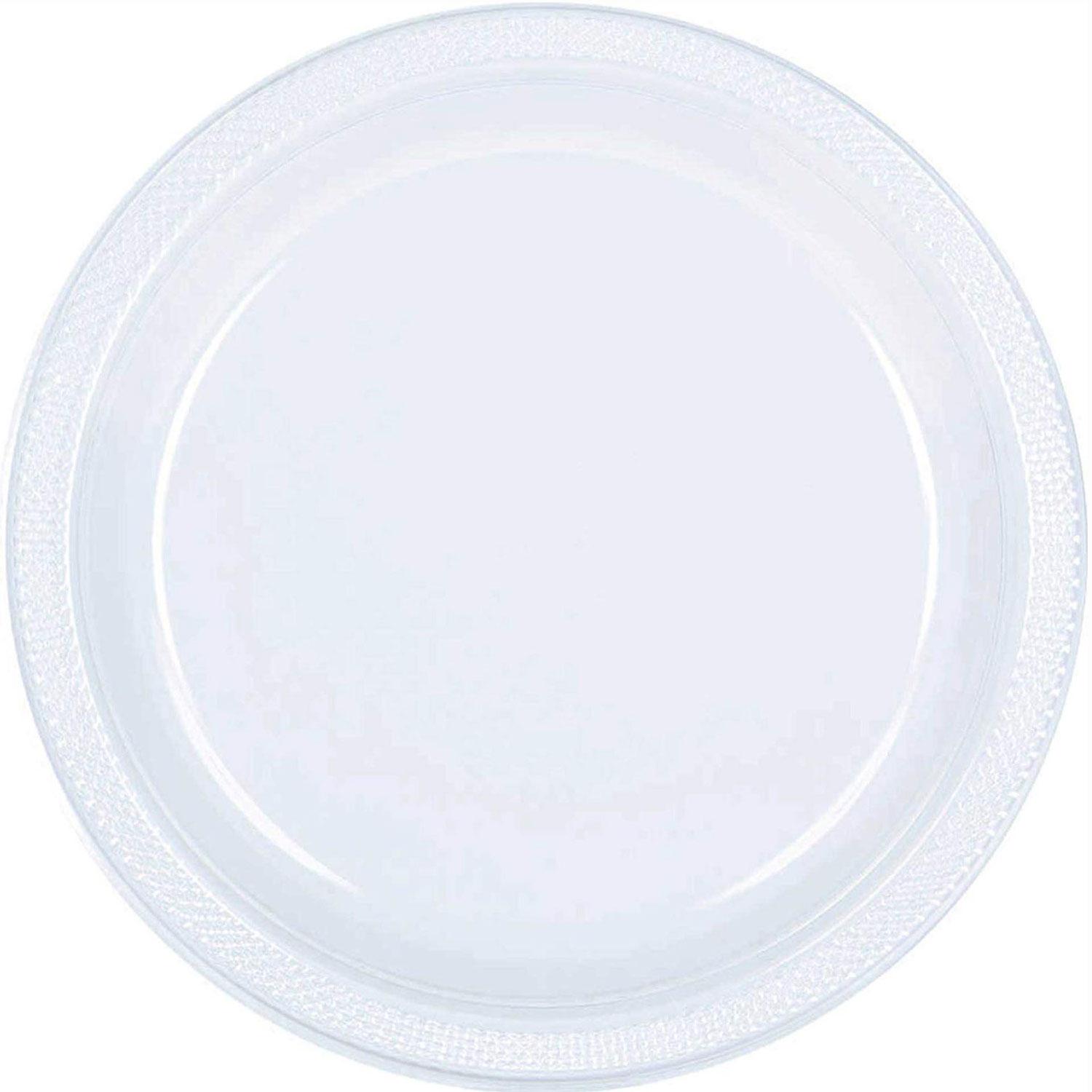 Clear Plastic Party Plates 10.25in 20pcs Solid Tableware - Party Centre