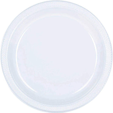Clear Plastic Party Plates 10.25in 20pcs Solid Tableware - Party Centre
