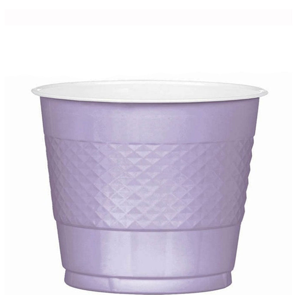 Lavender Plastic Cups 9oz, 20pcs Solid Tableware - Party Centre