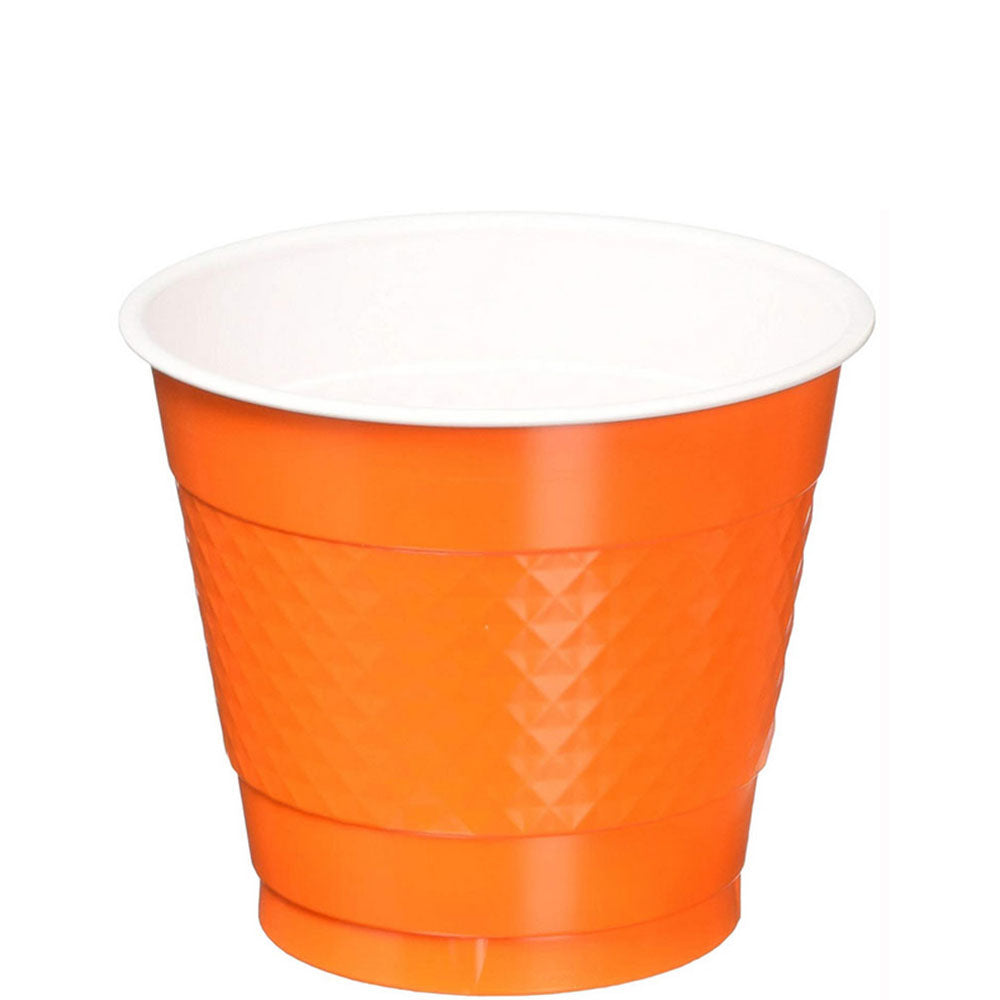 Orange Peel Plastic Cups 9oz, 20pcs Solid Tableware - Party Centre