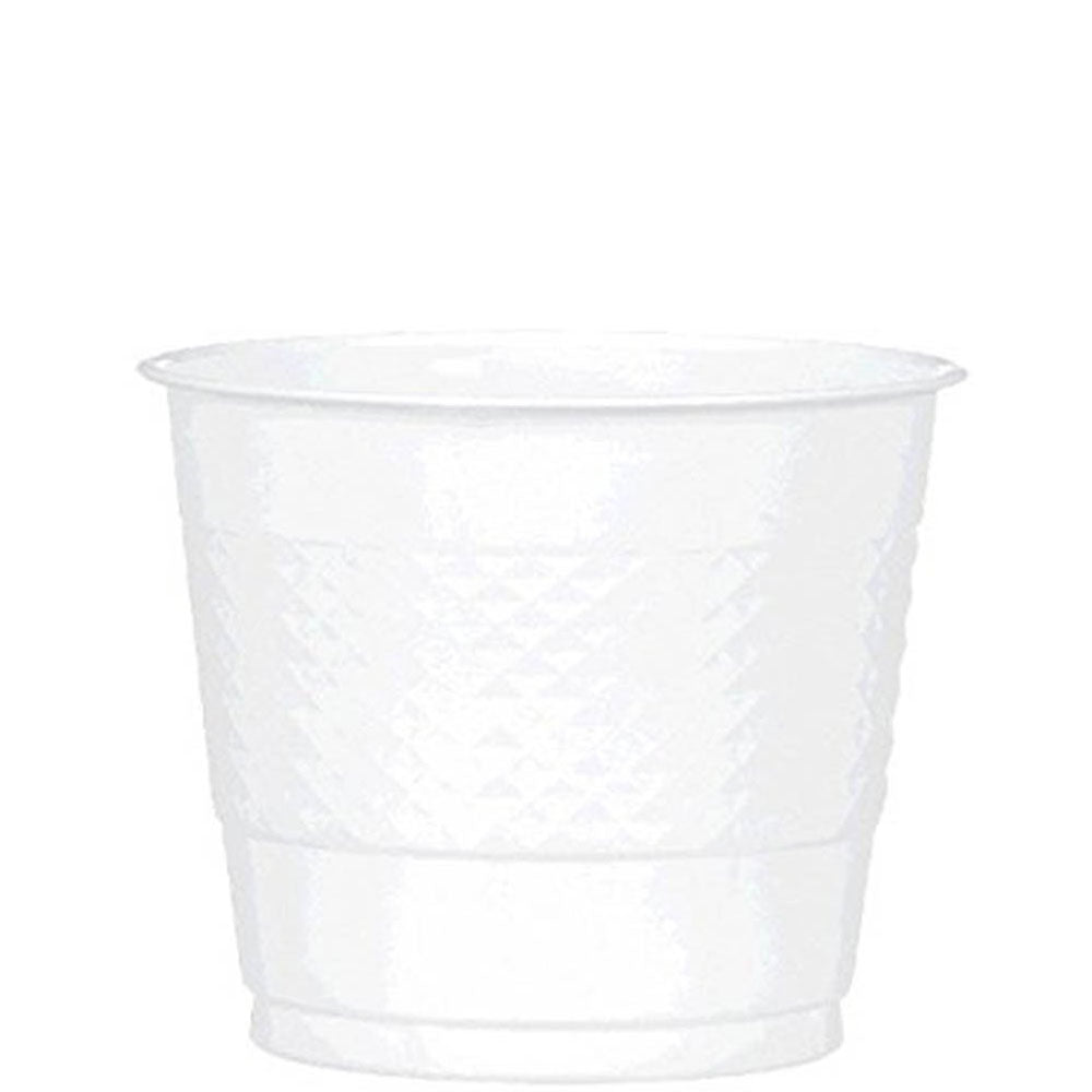 White Plastic Cups 9oz, 20pcs Solid Tableware - Party Centre